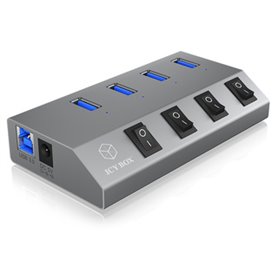 ICY BOX IB-HUB1405 USB 3.2 Gen 1 (3.1 Gen 1) Type-B 5000 Mbit/s Anthracite