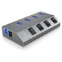 ICY BOX IB-HUB1405 USB 3.2 Gen 1 (3.1 Gen 1) Type-B 5000 Mbit/s Anthracite