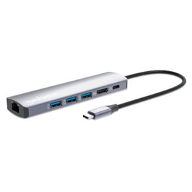 Manhattan 153959 station d'accueil Avec fil USB 3.2 Gen 1 (3.1 Gen 1) Type-C Argent