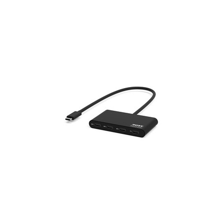 Port Designs 900147 hub & concentrateur USB Type-C 5000 Mbit/s Noir