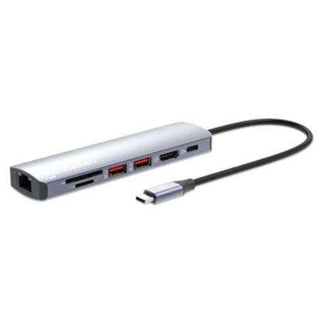 Manhattan 153966 station d'accueil Avec fil USB 3.2 Gen 2 (3.1 Gen 2) Type-C Argent