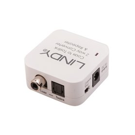 Lindy 70411 changeur de genre de câble Toslink RCA Blanc