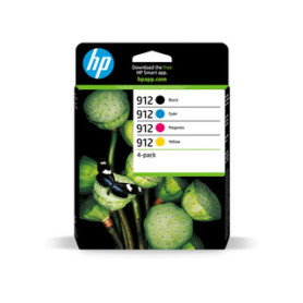 HP 912 Pack de 4 cartouches d'encre Noir/Cyan/Magenta/Jaune authentiques