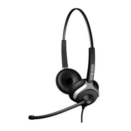 GEQUDIO WA9026 écouteur/casque Avec fil Arceau Bureau/Centre d'appels Noir