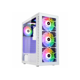 Kolink OBSERVATORY HF GLASS WHITE ARGB Midi Tower Blanc