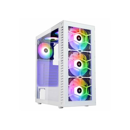 Kolink OBSERVATORY HF GLASS WHITE ARGB Midi Tower Blanc
