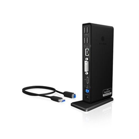 ICY BOX IB-DK2241AC Avec fil USB 3.2 Gen 1 (3.1 Gen 1) Type-A Noir