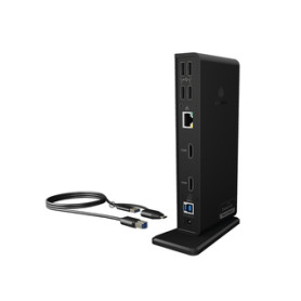 ICY BOX IB-DK2251AC Avec fil USB 3.2 Gen 2 (3.1 Gen 2) Type-A Noir