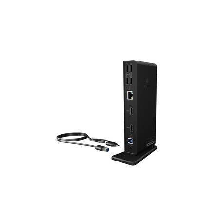 ICY BOX IB-DK2251AC Avec fil USB 3.2 Gen 2 (3.1 Gen 2) Type-A Noir