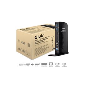 CLUB3D USB3.2 Gen1 Type A or C Dual Display 4K60Hz Docking Station DisplayLink® Certified