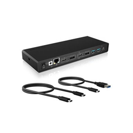 ICY BOX IB-DK2245AC Avec fil USB 3.2 Gen 1 (3.1 Gen 1) Type-C Noir