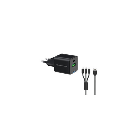 Conceptronic ALTHEA16B chargeur d'appareils mobiles Universel Noir Secteur Charge rapide Intérieure