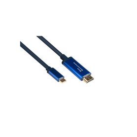 Alcasa 4520-CSF030B câble vidéo et adaptateur 3 m USB Type-C HDMI Type A (Standard) Bleu