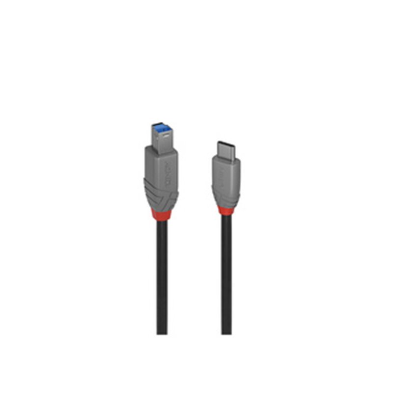 Lindy 36665 câble USB 0,5 m USB 3.2 Gen 1 (3.1 Gen 1) USB C USB B Noir