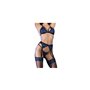 Ensemble de Lingerie Chilirose Bleu Noir S/M 4 Pièces