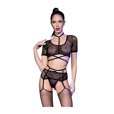 Ensemble de Lingerie Chilirose Noir M 4 Pièces