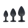 Plug Anal Virgite Noir Silicone Lot 3 Pièces