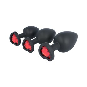 Plug Anal Virgite Noir Silicone Lot 3 Pièces