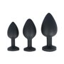 Plug Anal Virgite Noir Silicone Lot 3 Pièces