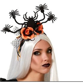 Serre-tête Toile d'araignée Halloween Orange