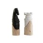 Figurine Décorative DKD Home Decor Blanc Marron Noir Pièces du jeu d'échec Loft 12 x 11 x 36 cm (2 Unités)