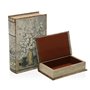 Boîte Décorative Versa Livre Fleurs Toile Bois MDF 7 x 27 x 18 cm