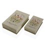 Set de boîtes décoratives Versa Livre Fleurs Toile Bois MDF 7 x 27 x 18 cm
