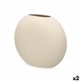 Vase Beige Céramique 36 x 34 x 16 cm (2 Unités) Circulaire