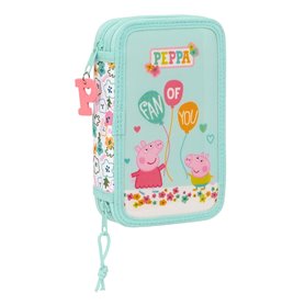 Plumier double Peppa Pig Cosy corner Bleu (28 Pièces)