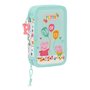 Plumier double Peppa Pig Cosy corner Bleu (28 Pièces)