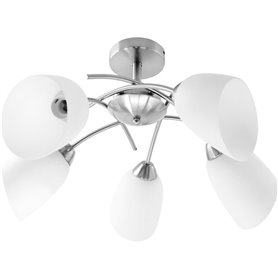 Suspension Activejet NIKITA 5P Nikiel Blanc nickel Métal verre 200 W (1 Unité)