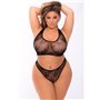 Ensemble de Lingerie Pink Lipstick Noir (3XL/4XL)