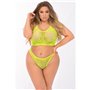 Ensemble de Lingerie Pink Lipstick Vert (3XL/4XL)