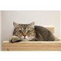 Hamac mural pour chats - KERBL - TIMBER - 38 x 33,5 x 16 cm - Bois massif - Tissu peluche