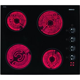 BEKO HIC64100 Plaque vitrocéramique 4 de foyer - Noir - 58 cm