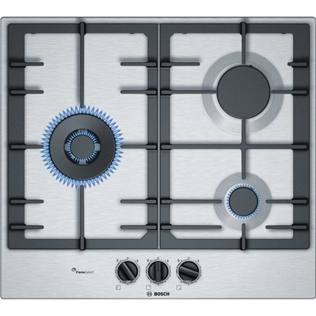 Bosch PCC6A5B90 plaque Acier inoxydable Intégré Gaz 3 zone(s)