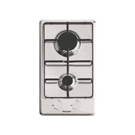Glem Domino inox gaz 30 cm - 2 foyers gaz - 4 kW - Manettes frontales - Allu GLEM - GT32IX