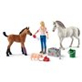 schleich FARM WORLD Visite du vétérinaire pour jument et poulain