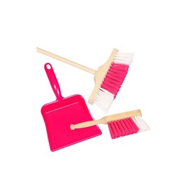 TOYS PURE Pelle à poussière avec balayette et balai rose pour enfant