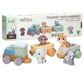 JOUéCO Joueco Wooden Train Wild Animals
