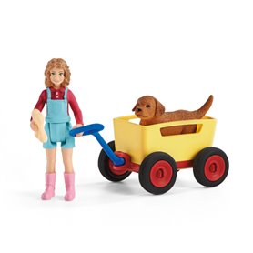schleich Farm Life Puppy Wagon Ride