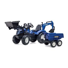 NEW HOLLAND Tractopelle a Pédales + Remorque + Excavatrice