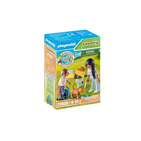 Playmobil Country 71309 Famille de chats avec femme et enfant