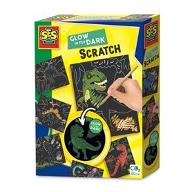 SES Creative Cartes à gratter phosphorescentes - Dinosaures