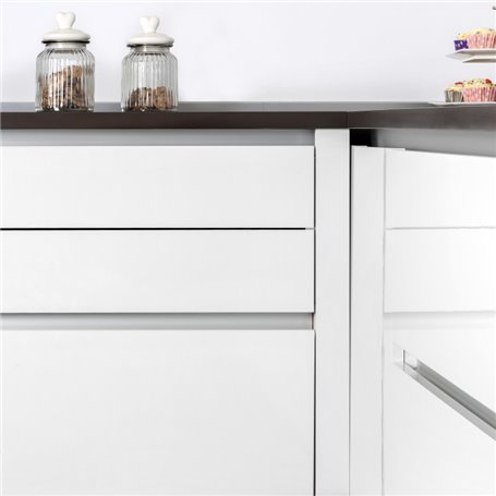 Emuca 8160112 Kit de 2 profils centraux Gola pour meubles de cuisine