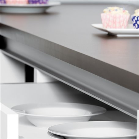 Emuca 8160014 Kit de 2 profils supérieurs Gola pour meubles de cuisine