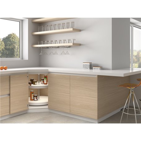 Emuca 8929015 Jeu de plateaux circulaires Shelvo pour meuble de cuisine