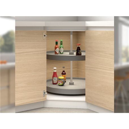 Emuca 8929021 Jeu de plateaux circulaires Shelvo pour meuble de cuisine
