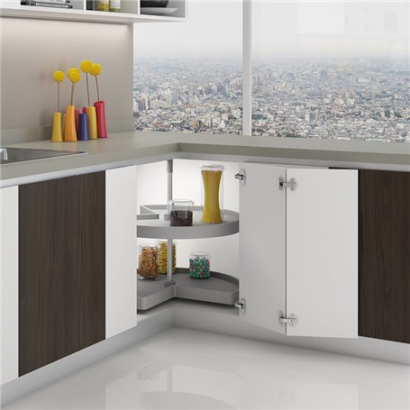 Emuca 8928821 jeu de plateaux rotatifs Shelvo 3 4