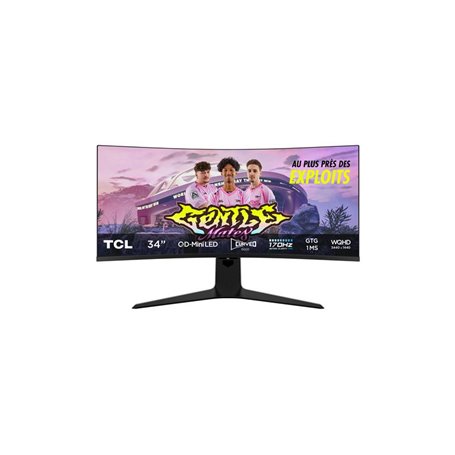 Ecran PC Gaming Tcl 34R83Q 34" Incurvé WQHD Noir et Blanc